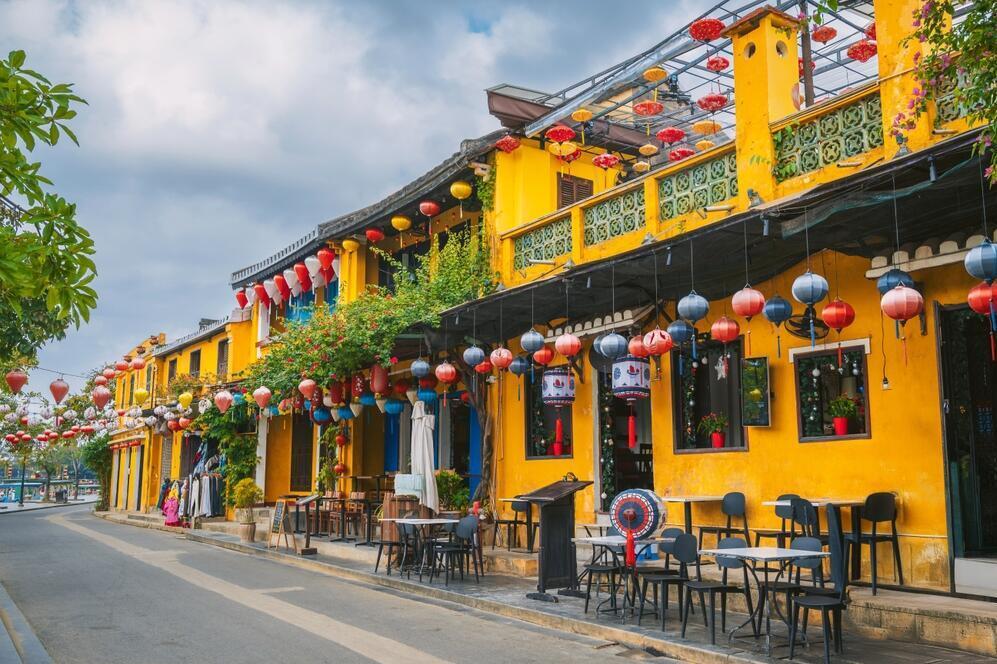 traditionelle Häuser in de Altstadt von Hoi An 