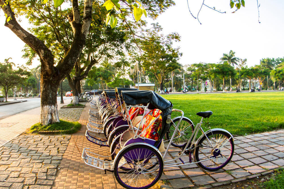 Fahrradrikschas in Hue 
