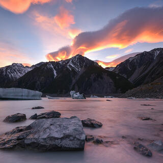Sonnenuntergang am Mount Cook 