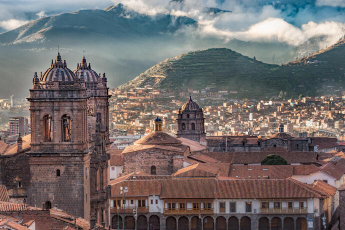 Morgensonne über Cuzco
