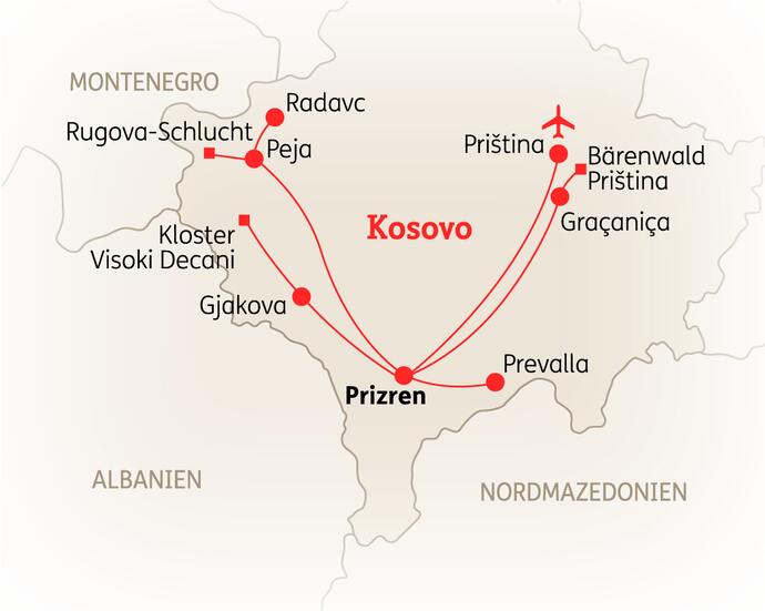 8 Tage Kosovo Reise Höhepunkte 2022