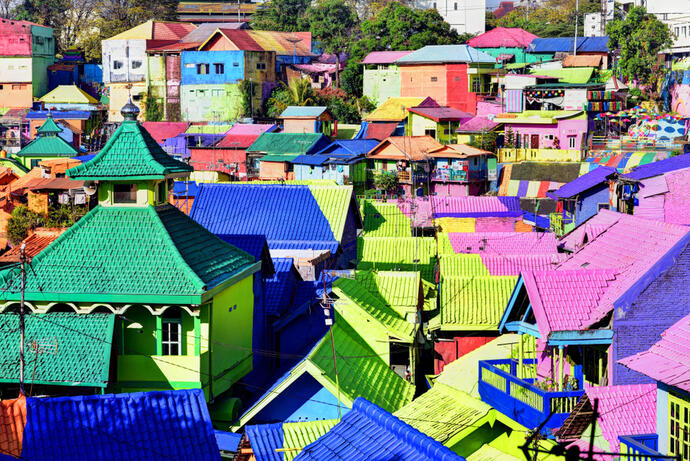 farbenfrohe Häuser