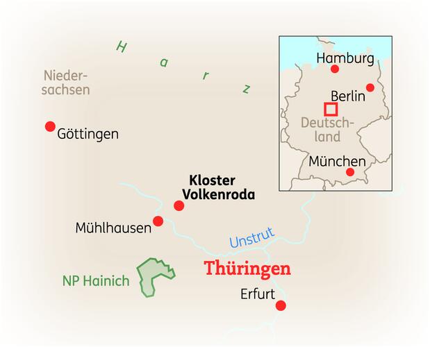 Reiseroute der 6 Tage Kloster Volkenroda Reise