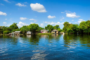 Schwimmende Häuser auf dem Tonle Sap