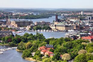Blick auf die Altstadt und die Insel Djurgården