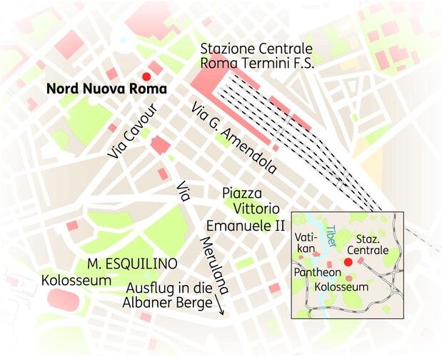 Reiseroute der 7 Tage Rom Reise