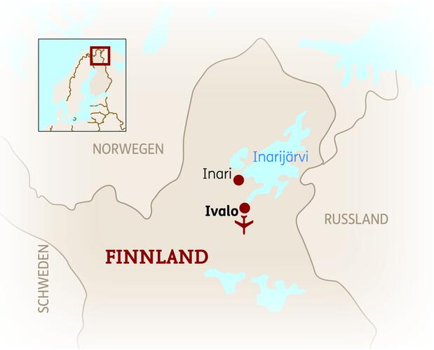 Reiseroute der 8 Tage Finnland Reise