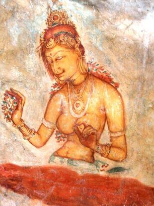 Fresken der Wolkenmädchen in Sigiriya