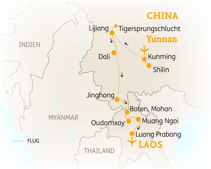 16 Tage China Rundreise Ausführlich Laos 2020