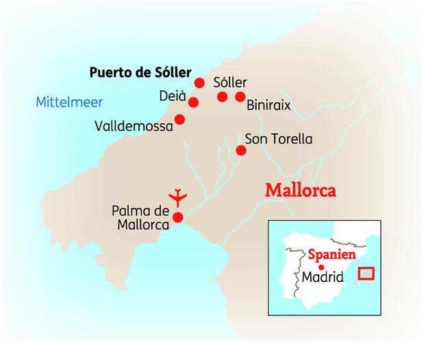 Reiseroute der 8 Tage Mallorca Reise