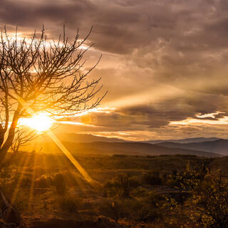 Sonnenuntergang in der Tatacoa-Wüste