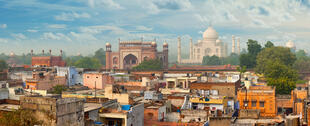 Panoramablick auf die Stadt Agra