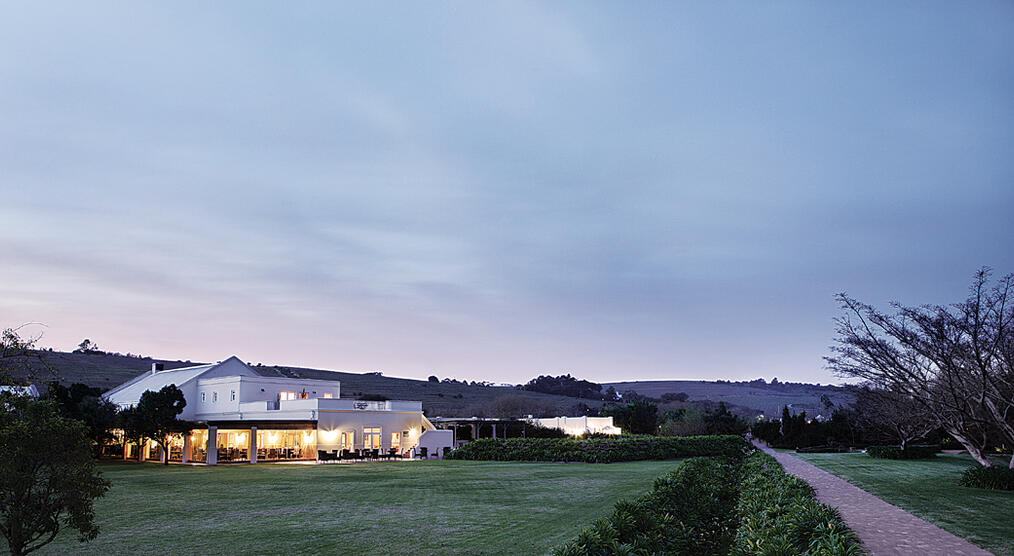 Spier Hotel bei Sonnenuntergang