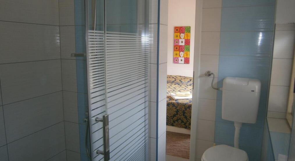 Badezimmer mit Dusche und WC