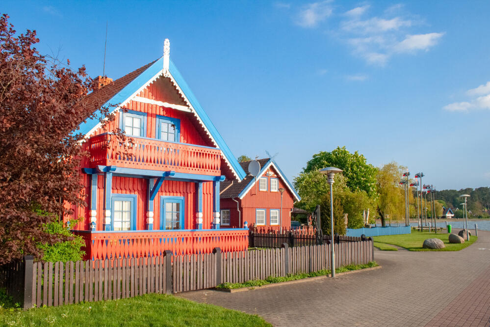 Bunte Holzhäuser in Nida 