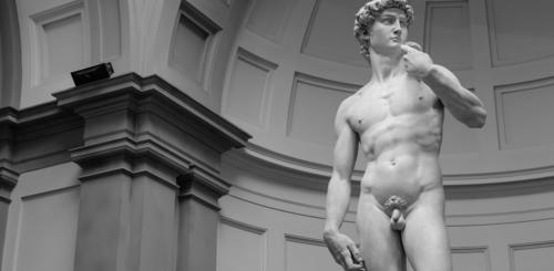 Die  Davidstatue von Michelangelo in den Uffzien