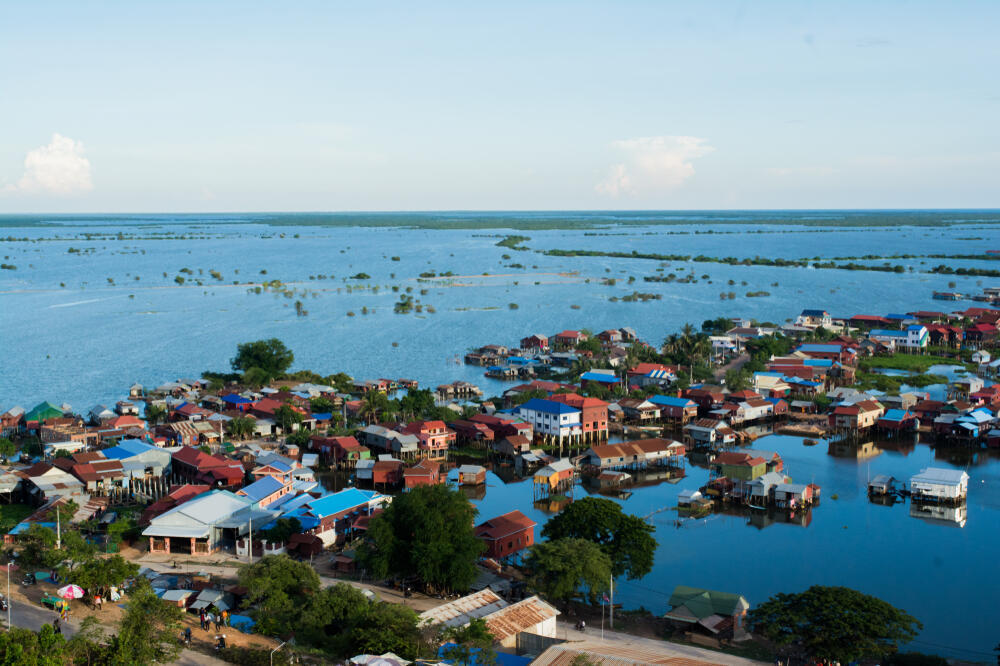 Tonle-Sap-Fluss aus der Vogelperspektive