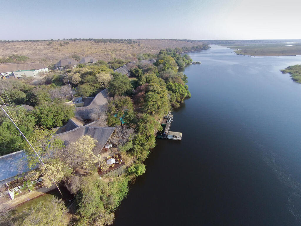 Luftbild von der Chobe Safari Lodge