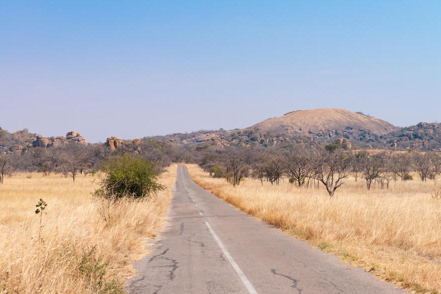Weg vom Matobo Nationalpark nach Bulawayo