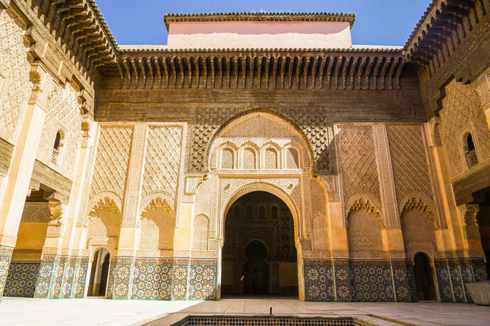 Innenhof der Medersa Ben Youssef in Marrakesch