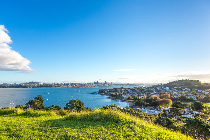 Blick auf Auckland und Umgebung