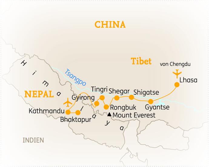 17 Tage Nepal Rundreise Höhepunkte Tibet 2020