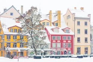 Bunte Gebäude in Riga 