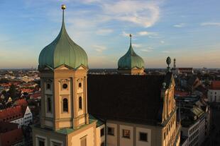 Rathaus Augsburg Blick auf St. Ulrich