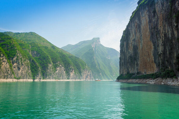 Blick auf den Yangtze Fluss in China
