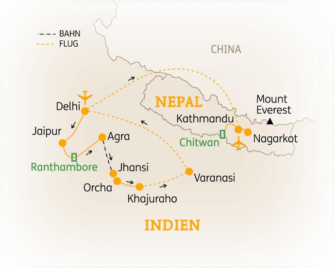 20 Tage Indien Rundreise Höhepunkte  Nepal 2020