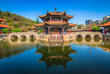Panoramaansicht auf den Yuantong-Tempel in Kunming