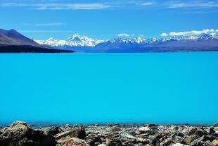 Lake Pukaki mit Mt. Cook und Mt. Tasman 