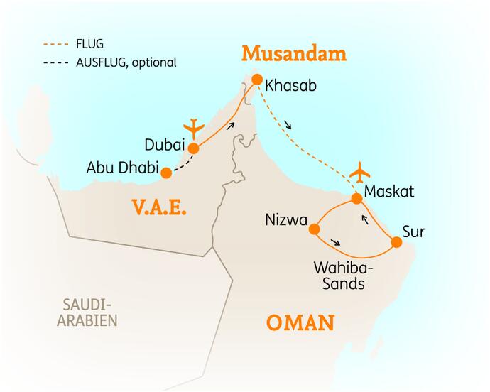 13 Tage Oman und Arabische Emirate Rundreise Höhepunkte 2019