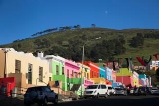 Bunte Häuserfassade im Bo-Kaap