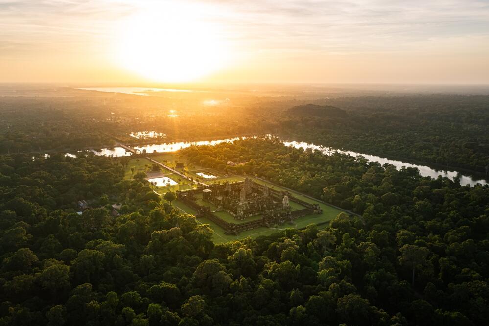 Angkor Wat aus der Vogelperspektive