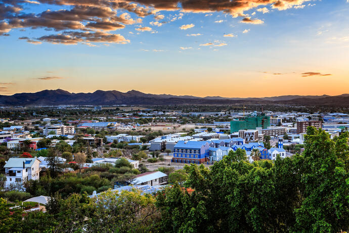 Sonnenuntergang über Windhoek