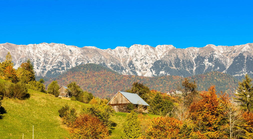 Blick auf Landschaft des Piatra Crailulu Gebirges