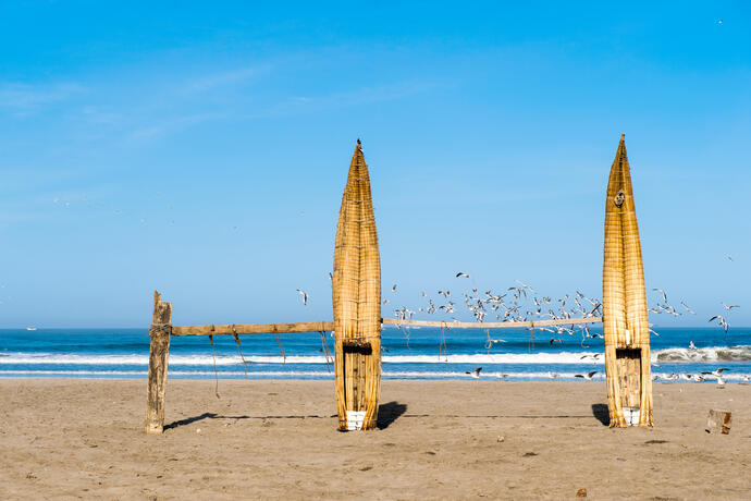 Fischerboote in Huanchaco 