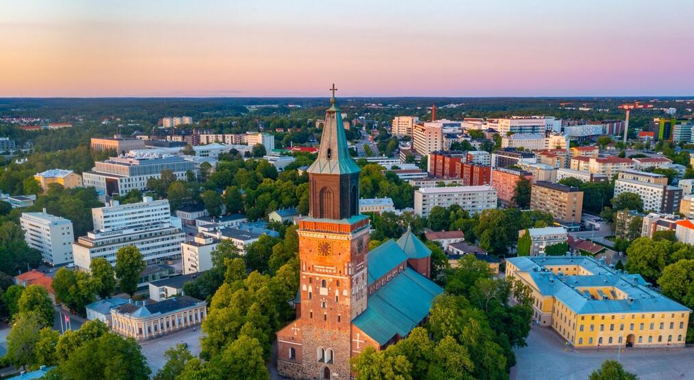 Blick auf Kathedrale in Turku