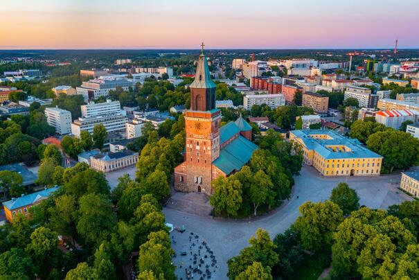 Blick auf Kathedrale in Turku