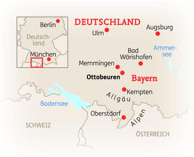Reiseroute der 7 Tage Benediktinerabtei Ottobeuren Reise
