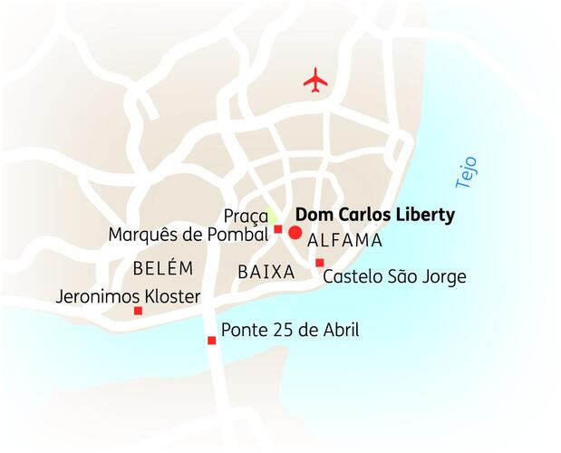 Reiseroute der 5 Tage Lissabon Reise