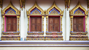 Fenster eines buddhistischen Tempels