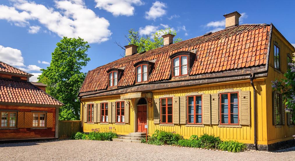 Traditionelle schwedische Behausung im Skansen Freilichtmuseum