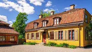 Traditionelle schwedische Behausung im Skansen Freilichtmuseum