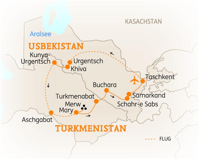 15 Tage Usbekistan Rundreise Höhepunkte Turkmenistan 2020