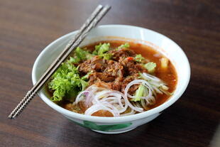 Penang Laksa - typische Nudelsuppe 