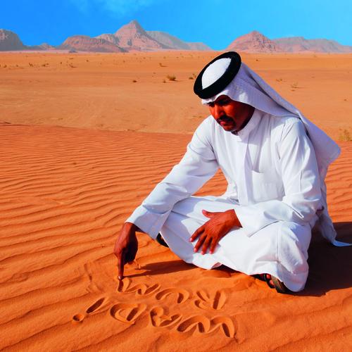 Beduine im Sand