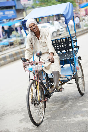 Fahrrad-Rikscha in Indien
