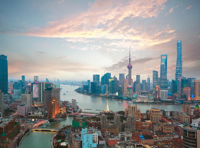 Panoramasicht auf Shanghai